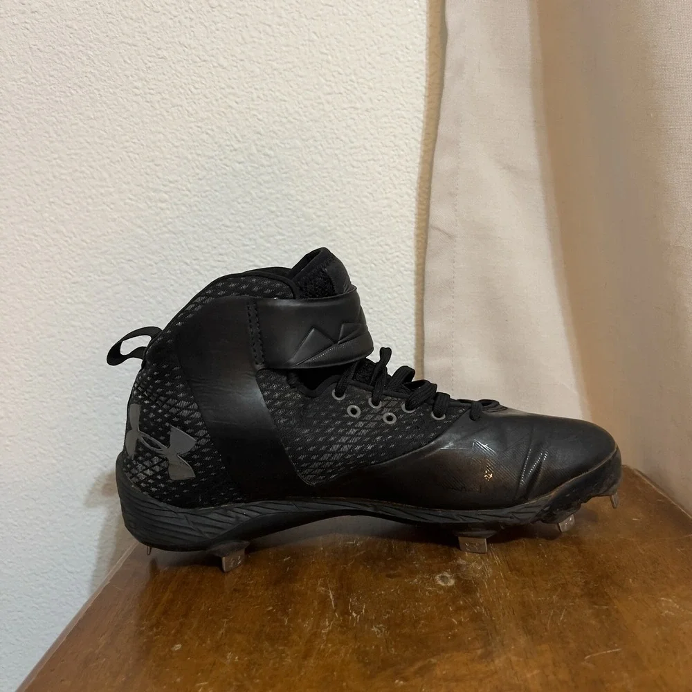 Under Armour Mens Harper One Baseball Soccer Cleats Black Sand‎ Strap Size 8M US